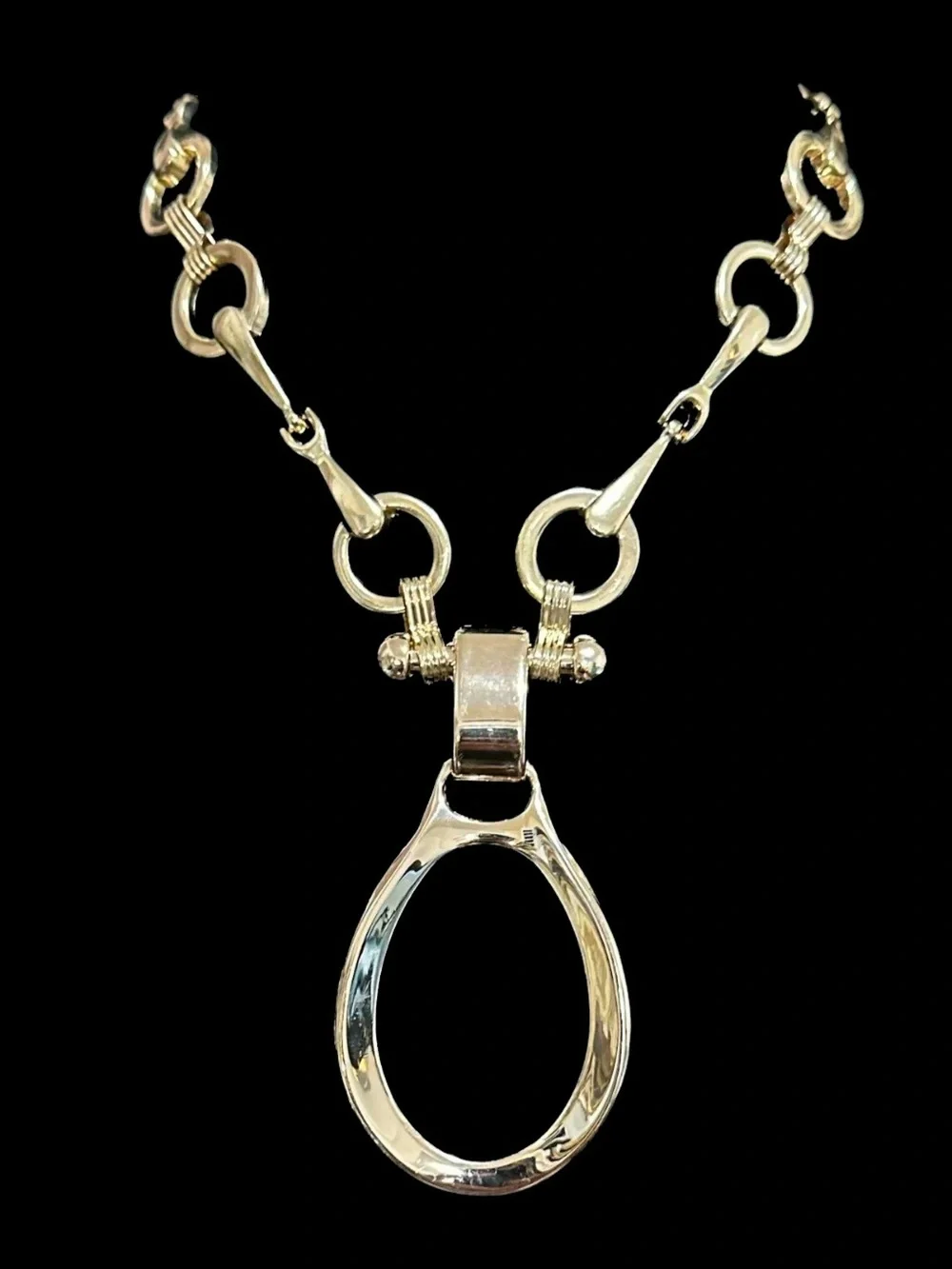 Gold Open Oval Pendant Necklace - Women's Jewelry